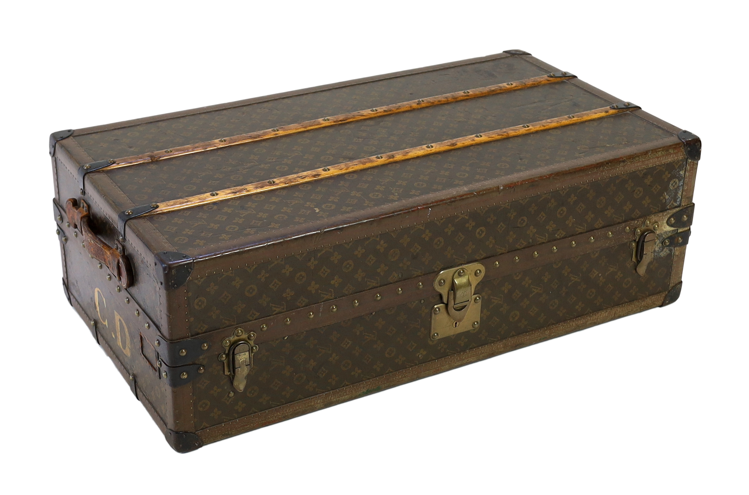 A vintage Louis Vuitton monogram canvas wardrobe trunk, width 101cm, depth 55cm, height 33cm